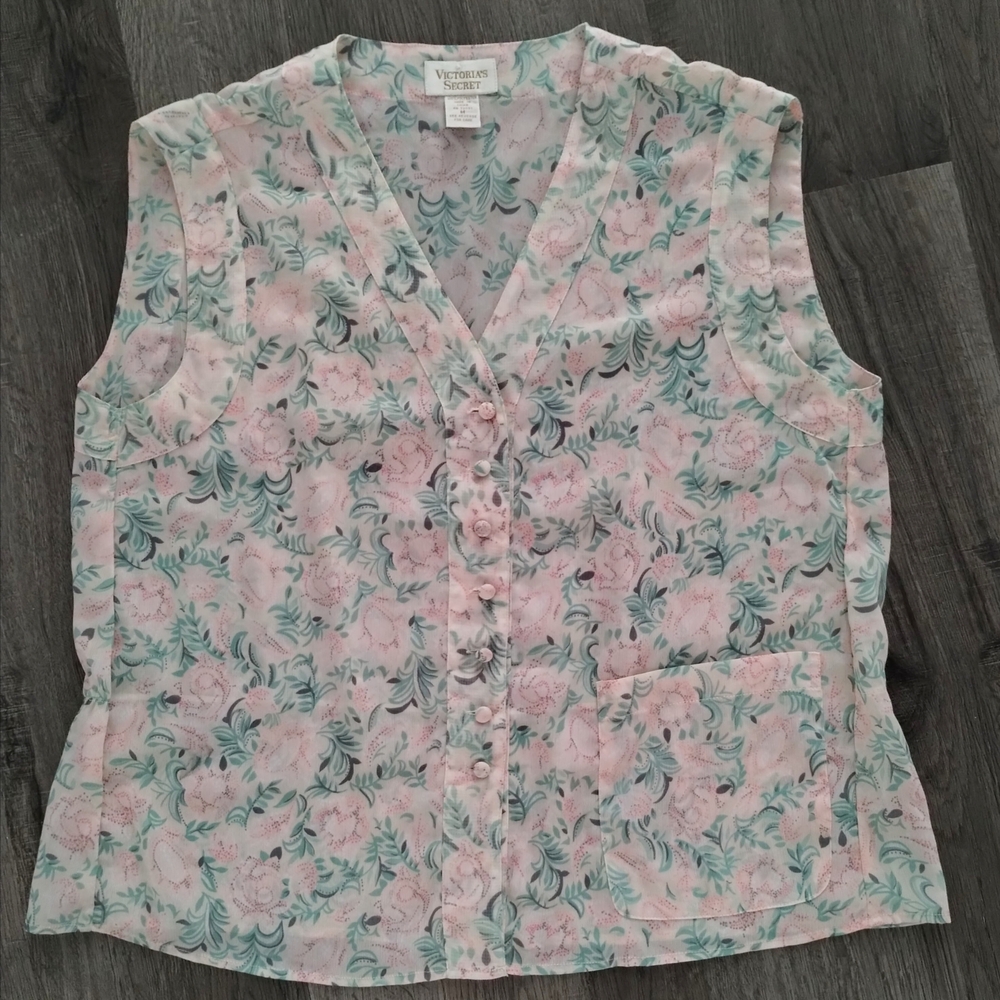 Victoria’s Secret Gold Label Floral Cottagecore Button Blouse - Picture 3 of 9